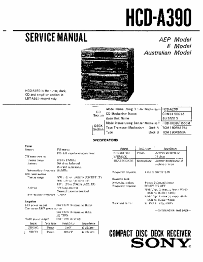 SONY HCD-A390 S.MANUAL